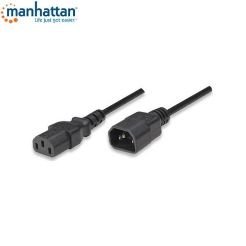 Kabel przedłużający kabla zasilania Manhattan 1,8m, czarny