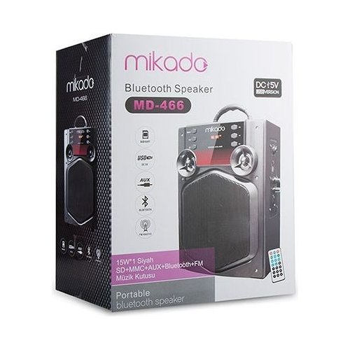 Głośnik Bluetooth Mikado MD-466 15W USB+SD+FM KARAOKE