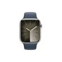 Smartwatch Apple Watch Series 9 GPS + Cellular stal nierdzewna 45mm srebrny + opaska sportowa S/M sztormowy błękit