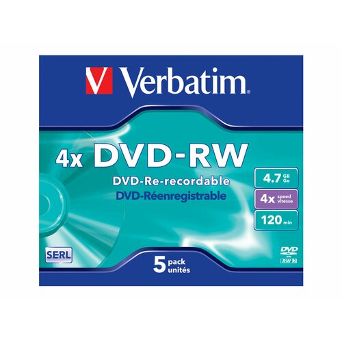 Verbatim DVD-RW 4x 4.7GB 5P JC              43285