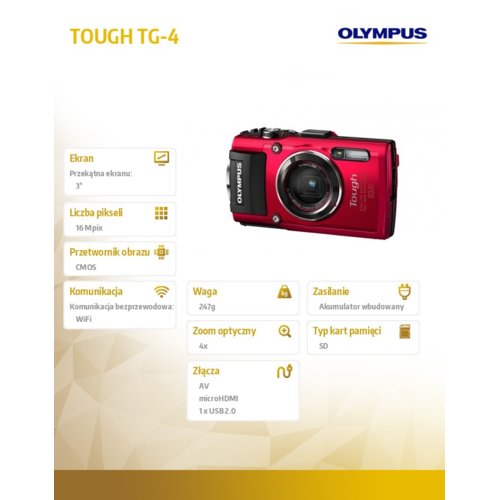 Olympus TG-4 czerwony
