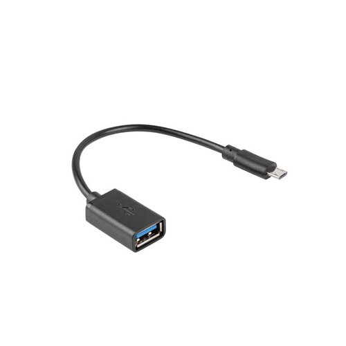 Kabel Lanberg micro USB(M) - USB-A(F) USB 2.0 czarny