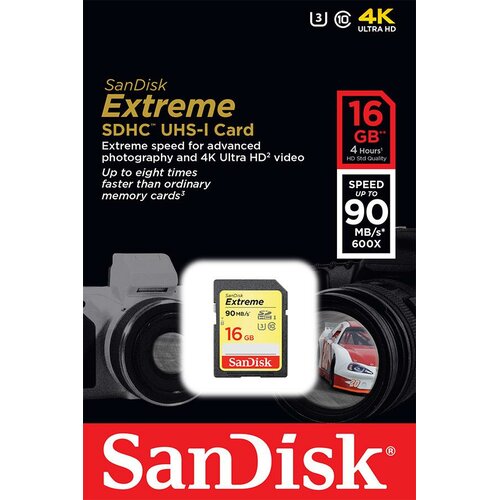 Sandisk SDHC Extreme 16GB Class 10