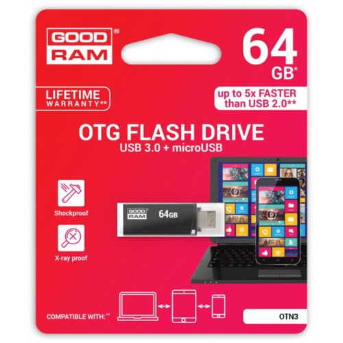 GOODRAM OTN 64GB 140/25 MB/s USB3.0 Black