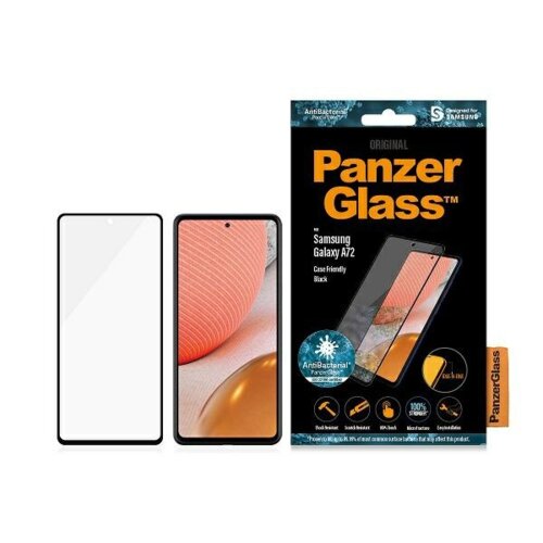 Szkło hartowane PanzerGlass E2E Microfracture do Galaxy A72 Case Friendly AntiBacterial