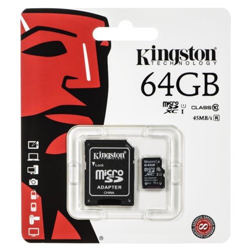 Kingston microSD 64GB Class 10 Gen2 1-adapter