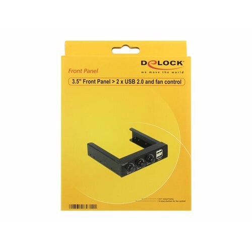 Frontpanel Delock  3.5" 2x USB 2.0 + 3x kontroler obrotów wentylatorów