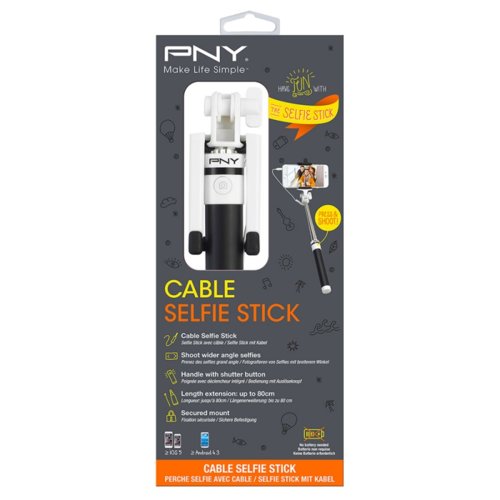 PNY Cable Selfie Stick P-S-WSS001K-RB Black