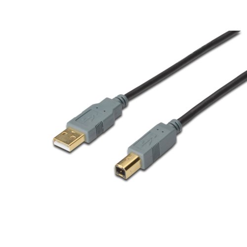 Kabel USB 2.0 HighSpeed DIGITUS USB A/USB B M/M czarny 5m