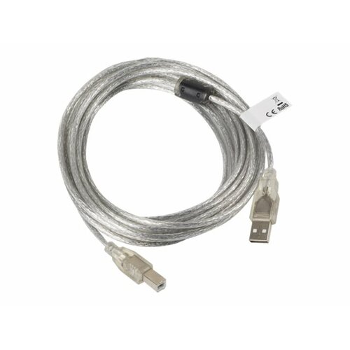 LANBERG Kabel USB 2.0 AM-BM 5M Ferryt przezroczysty