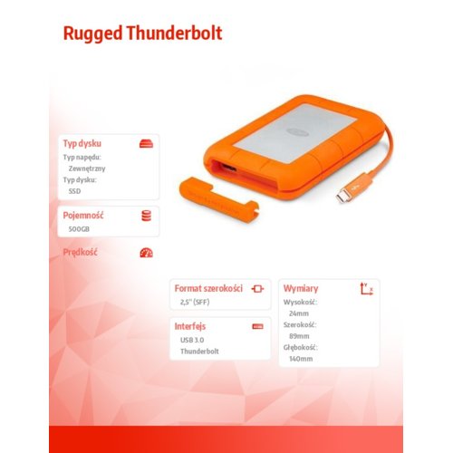 LaCie Rugged Thunderbolt SSD 500GB 2,5'' STEZ500400