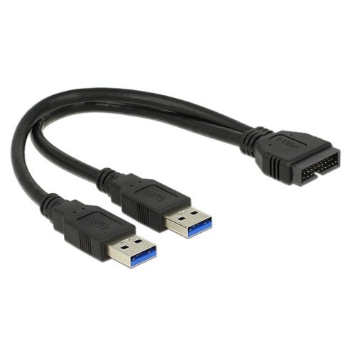 Delock Kabel USB 3.0 Pin Header(M) -> 2x USB 3.0 (M) 25cm