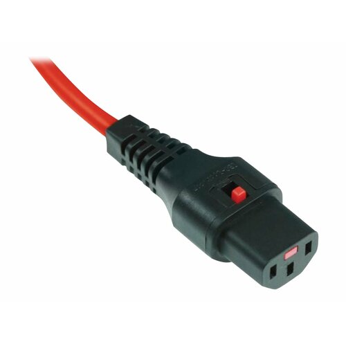 Kabel zasilający ASSMANN IEC LOCK 3x1mm2 Typ Schuko kątowy/IEC C13 M/Ż 1m czarny