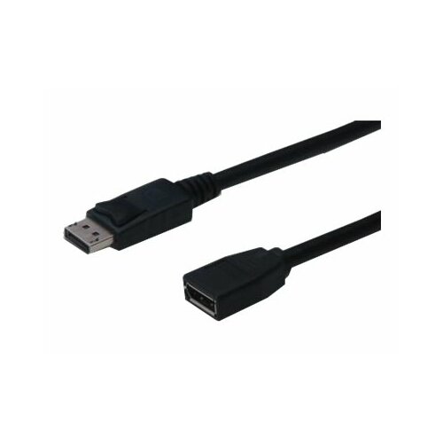 ASSMANN Kabel przedłużający DisplayPort 1.2 z zatrzaskiem Typ DP/DP M/Ż czarny 2m