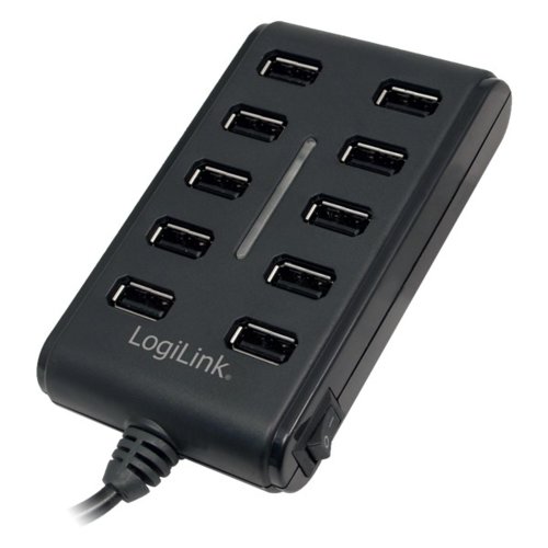 HUB USB LogiLink UA0125 10 portów USB, wyłącznik ON/OFF