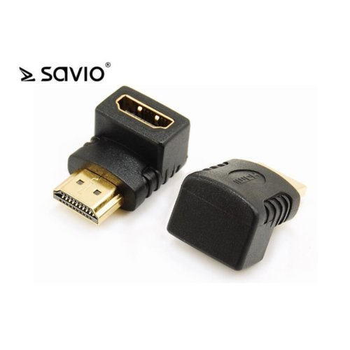 Adapter HDMI SAVIO CL-112 HDMI A/F - HDMI A/M - 90°, kątowy