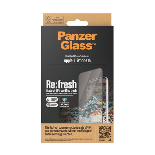 Szkło ochronne PanzerGlass Re:fresh Glass iPhone 15