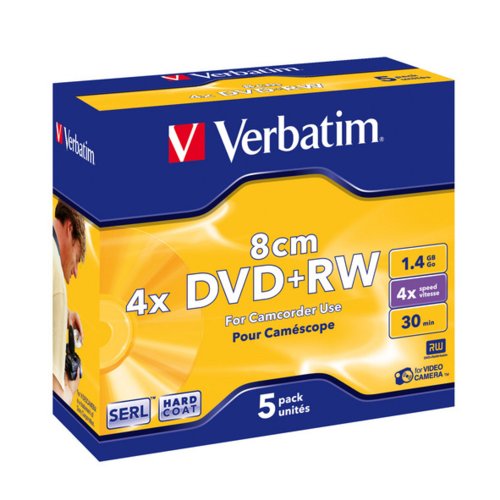 Verbatim DVD+RW 2x 1.4GB 5P JC MINI HARDCOAT 43565
