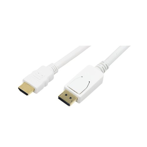 LogiLink Kabel DisplayPort do HDMI, 1m, biały