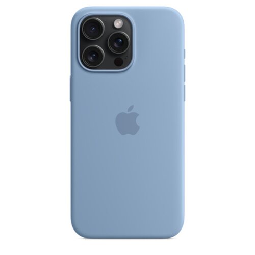 Etui Apple Silicone Case na iPhone 15 Pro Max MagSafe zimowy błękit