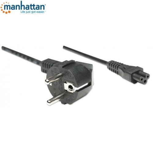 Kabel zasilający Manhattan koniczynka 1,8m, czarny