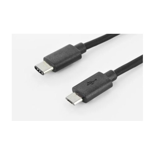 ASSMANN Kabel połączeniowy USB 2.0 HighSpeed Typ USB C/microUSB B M/M czarny 1,8m