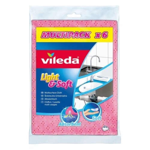 Ściereczka VILEDA Light&Soft 6szt ( różowa)
