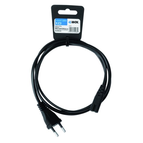 Kabel zasilający I-Box ( Schuko - IEC320 C7 M-F 1,5m czarny )