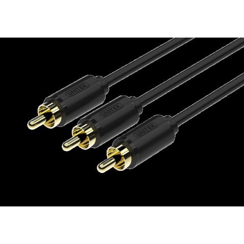 Kabel Unitek 3x RCA (M) - 3x RCA (M) 1,5m, Gold