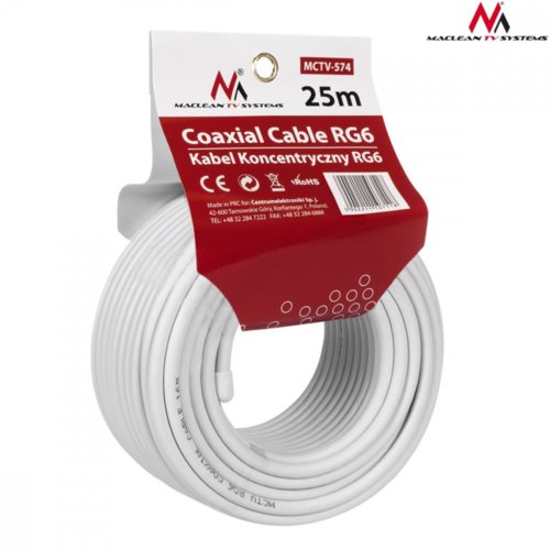 Maclean Kabel koncentryczny 1.0CCS RG6 25m MCTV-574
