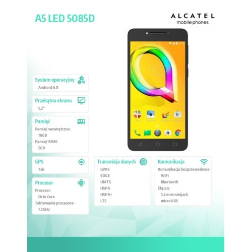 Alcatel  A5 LED CZARNY
