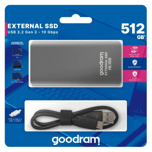 Dysk zewnętrzny GOODRAM HL100 512GB SSD USB 3.2