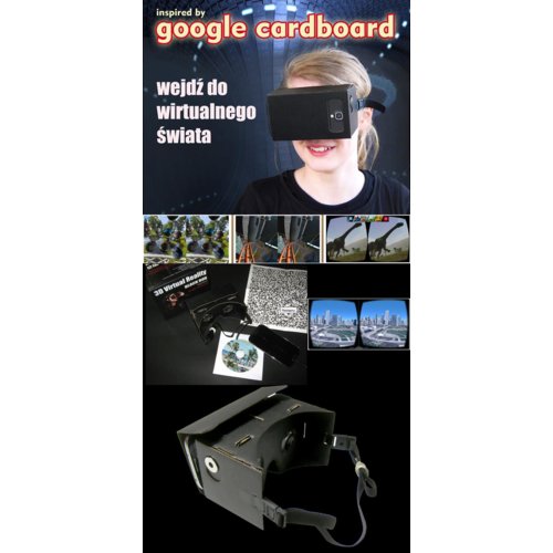 Okulary wirtualnej rzeczywis. 3D Cardboard BLACK BOX FULL