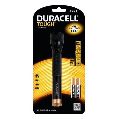 Duracell Latarka LED TOUGH FC-1, wodoodporna + 2x AA
