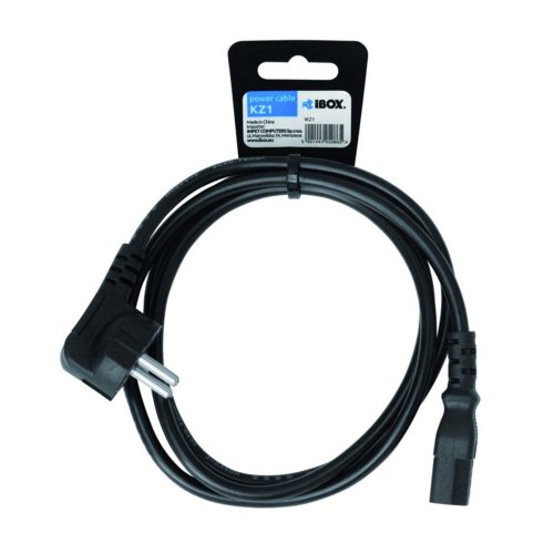 Kabel zasilający I-Box ( Schuko - IEC320 C13 M-F 1,5m czarny )