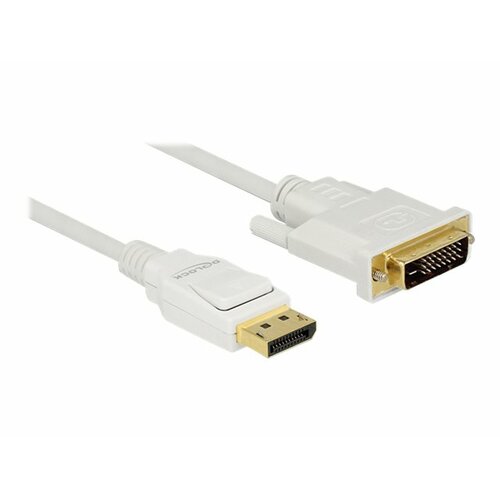 Kabel adapter Delock DisplayPort v1.2A - DVI-D (24+1) M/M 1m biały Single Link