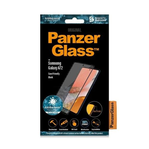 Szkło hartowane PanzerGlass E2E Microfracture do Galaxy A72 Case Friendly AntiBacterial