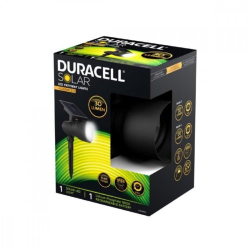 Duracell Solarna lampa ogrodowa LED, reflektor, plastikowa 24/30 lm, 6h-10h działania