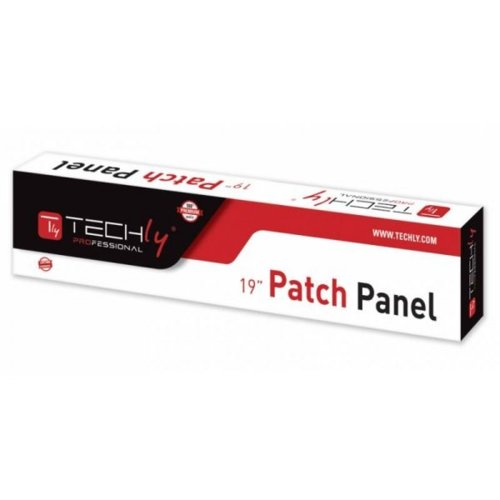Patch panel TechlyPro 1U UTP 24xRJ45 Cat.6, czarny I-PP 24-RU-C6T