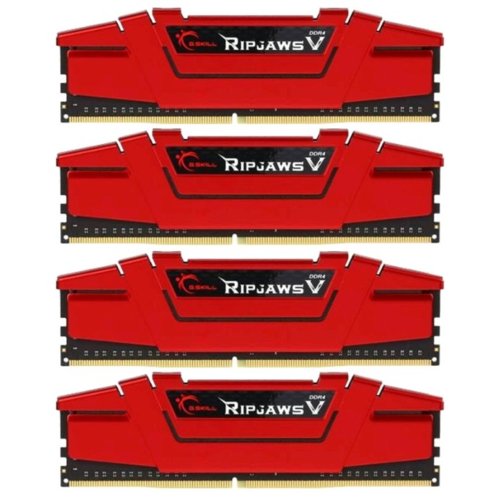 G.SKILL DDR4 64GB (4x16GB) RipjawsV 2400MHz CL15-15-15 XMP2 Red