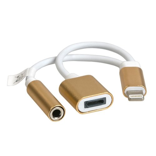 Adapter TRACER Iphone7 8PIN Male / 8PIN + AUX Female