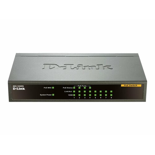 D-Link DES-1008PA 8x10/100 Desktop Switch