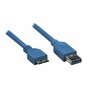 Kabel USB Techly USB 3.0 Super Speed, A-męski, Micro B-męski, 0,5m, niebieski 
