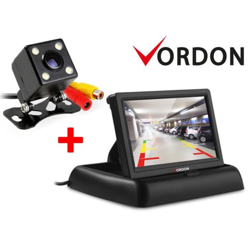 Kamera cofania Vordon 4SMDPL i Monitor kamery cofania Vordon CR-43
