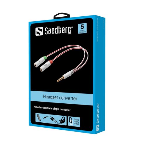 Adapter Sandberg Headset converter biały
