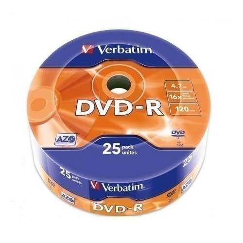 Verbatim DVD-R 16x 4.7GB 25P SP Matt Silver Wrap 43808