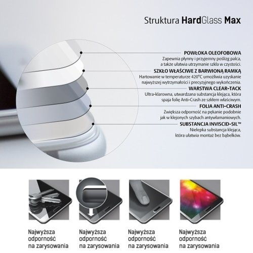 3MK HardGlass MAX iPhone X czarny szkło hartowane fullscreen 9h