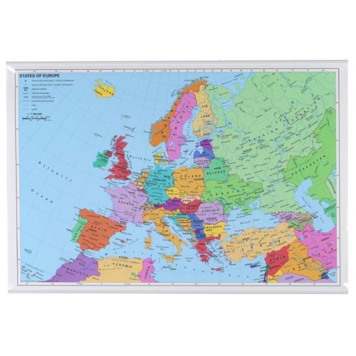 Mapa Europy NAGA 97x67 laminowana kolorowa