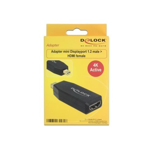 Adapter Delock displayport MINI 1.2->HDMI aktywny 4K black