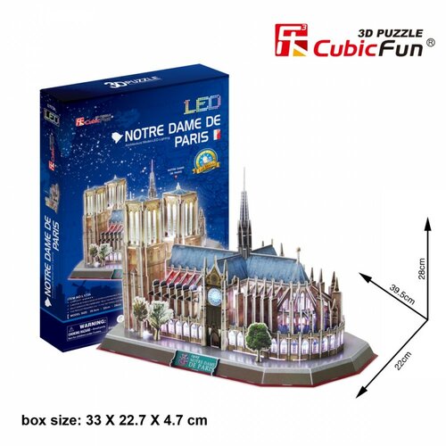 Cubicfun PUZZLE 3D Notre Dame (Światło)